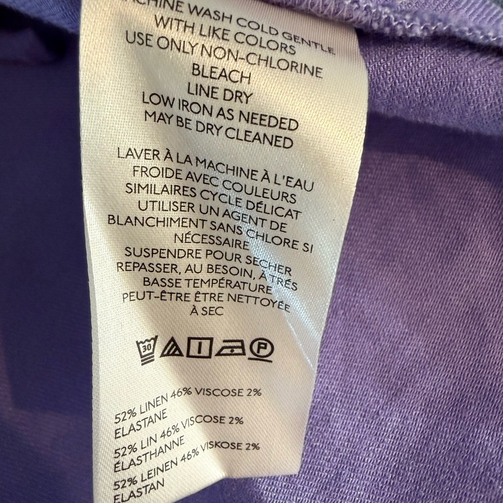 NWT! Anthropologie Lavender Ruched Side Slit Linen Midi Skirt - Picture 8 of 9